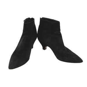 Vintage Black suede booties EU 35  Handmade Italy Walter Steiger 1970s